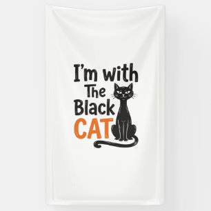Lustige schwarze Katze Vintage-Stich Halloween-Des Banner