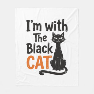 Lustige schwarze Katze Vintage-Stich Halloween-Des Fleecedecke