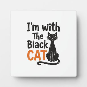 Lustige schwarze Katze Vintage-Stich Halloween-Des Fotoplatte