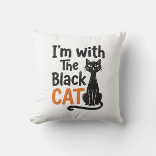 Lustige schwarze Katze Vintage-Stich Halloween-Des Kissen