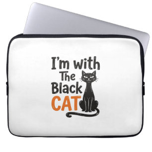 Lustige schwarze Katze Vintage-Stich Halloween-Des Laptopschutzhülle