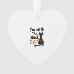 Lustige schwarze Katze Vintage-Stich Halloween-Des Ornament