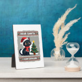 Lustige schwarze Katze Weihnachten Lieber Santa, i Fotoplatte (Seite)
