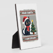 Lustige schwarze Katze Weihnachten Lieber Santa, i Fotoplatte (Seite)