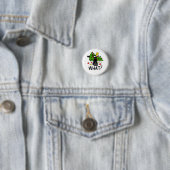 Lustige schwarze Katze Weihnachtsbaum Frohe Santa Button (Beispiel)