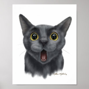 Lustige schwarze Katzen-Cartoon Poster