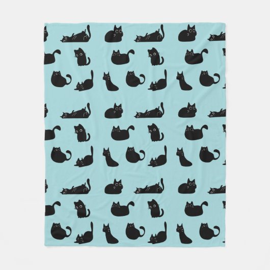 Lustige schwarze Katzen Fleecedecke (Vorderseite)