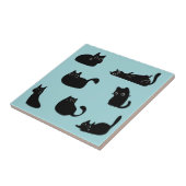 Lustige schwarze Katzen Fliese (Seite)