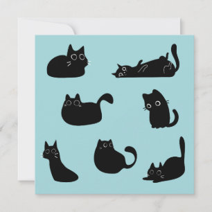 Lustige schwarze Katzen Geburtstag Karte