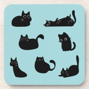 Lustige schwarze Katzen Getränkeuntersetzer
