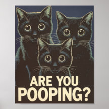 Lustige schwarze Katzen - Kackst du? Humorvolle Ka