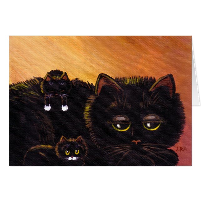 Lustige schwarze Katzen-niedliche Kätzchen (Vorderseite (Horizontal))
