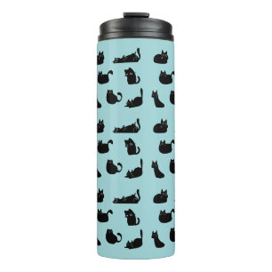Lustige schwarze Katzen Thermosbecher