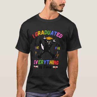 Lustige schwarze Katzenabsolventin letzter Tag der T-Shirt
