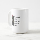 Lustige schwarze Katzenbecher Kaffeetasse (Vorderseite Links)