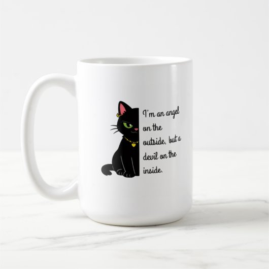 Lustige schwarze Katzenbecher Kaffeetasse (Links)