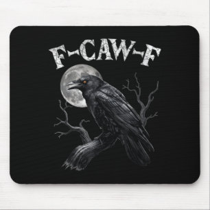 Lustige schwarze Krähe Schwarzer Vogel Mond Gothic Mousepad