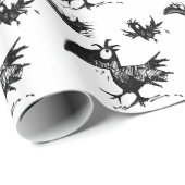 Lustige schwarze Krähen-Kunst Geschenkpapier (Rolleneckpunkt)