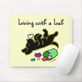 Lustige schwarze Labrador-Cartoon-Illustration Mousepad (Mit Mouse)
