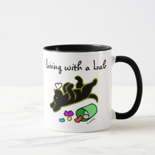 Lustige schwarze Labrador-Cartoon-Illustration Tasse