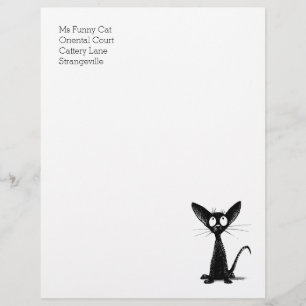 Lustige schwarze Orientalisch Kurzhaar Katze Brief Briefbogen
