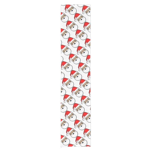 Lustige schwarze Sankt Kurzer Tischläufer (Vorderseite)