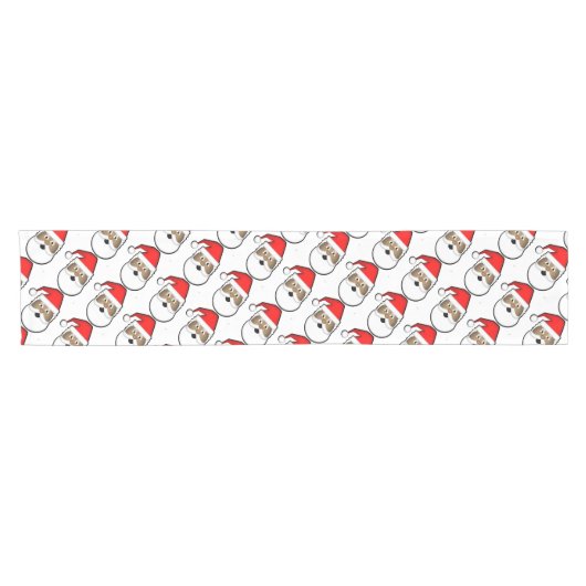 Lustige schwarze Sankt Kurzer Tischläufer (Horizontal)