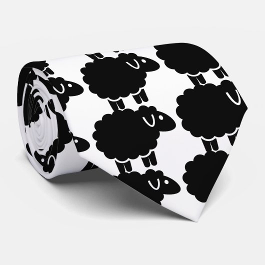 Lustige schwarze Schafe Krawatte (Gerollt)