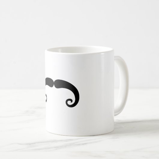 Lustige schwarze Schnurrbart-oder Schnurrbart-Art Kaffeetasse (VorderseiteRechts)