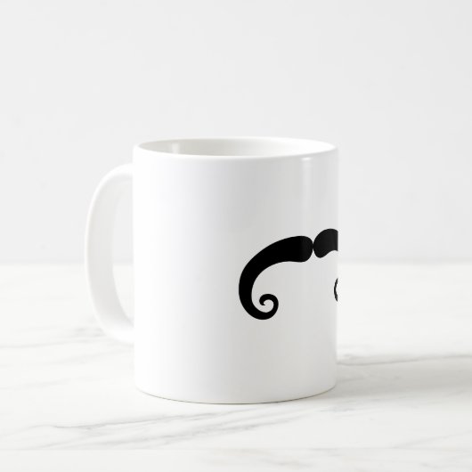 Lustige schwarze Schnurrbart-oder Schnurrbart-Art Kaffeetasse (Vorderseite Links)
