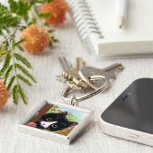 Lustige schwarze Smokings-Katze Creationarts Schlüsselanhänger (Seite)