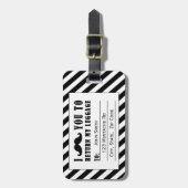 LUSTIGE SCHWARZE STREIFEN DES GEPÄCKANHÄNGER (Vorderseite vertikal)