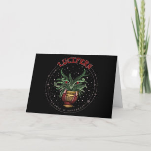 Lustige schwarze Teufels-Pflanze Lucifern Frohes H Feiertagskarte