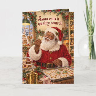 Lustige Schwarze Weihnachtsmann-Weihnachtsplätzche Karte