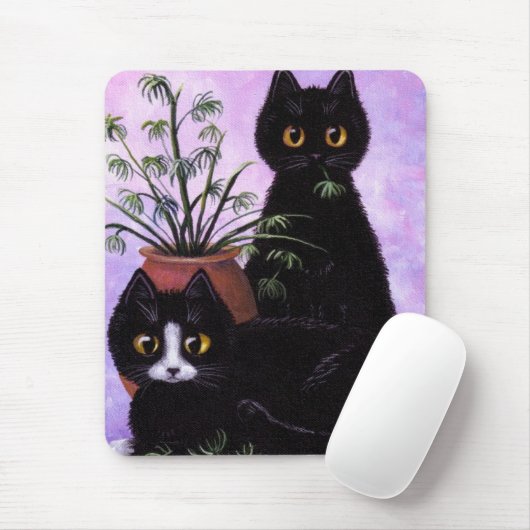Lustige Schwarzweiss-Katze Creationarts Mousepad (Mit Mouse)