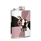 Lustige Schwarzweiss-Kuh-Kunst Flachmann (Rechts)