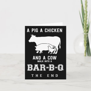 Lustige Schwein Huhn Kuh Geschichte des Bbq Meiste Karte
