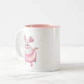 Lustige Schwein-Tasse Zweifarbige Tasse (Vorderseite Links)