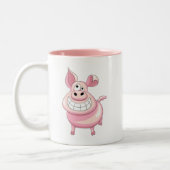 Lustige Schwein-Tasse Zweifarbige Tasse (Links)