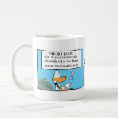 Lustige Schwerkraft-Witz-Cartoon-Kaffee-Tasse Kaffeetasse (Links)