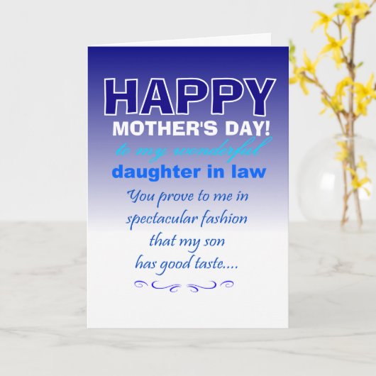 Lustige Schwiegertochter Muttertag  Karte (Gelbe Blume)