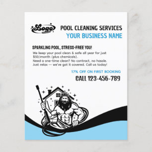 Lustige Schwimmbad-Reinigungs-Werbeflyer Flyer