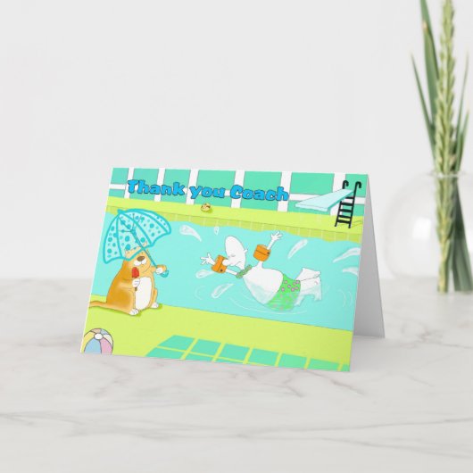 Lustige Schwimmen danken Ihnen, Karte zu (Vorderseite)