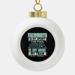 Lustige Schwimmzitate Keramik Kugel-Ornament