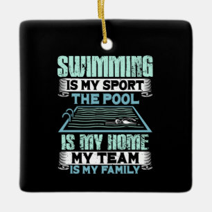 Lustige Schwimmzitate Keramikornament