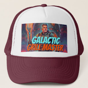 Lustige Sci-Fi-Alien-Grillparty Retro-Halfton-Comi Truckerkappe