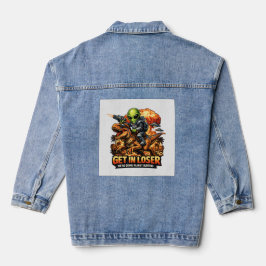 Lustige Sci-Fi-Fantasy-Meme-Kunst, Außerirdischer  Jeansjacke