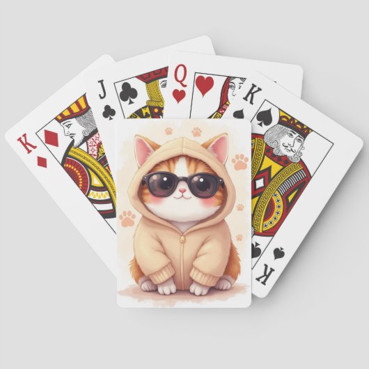 Lustige Scottish Fold Kawaii-Katze Spielkarten (Rückseite)
