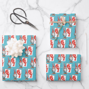 Lustige Sechs Sieben 67 Kinder Weihnachten Geschenkpapier Set