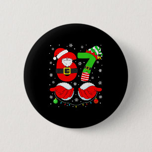 Lustige Sechs Sieben 67 Meme 6 7 Elf Santa Weihnac Button